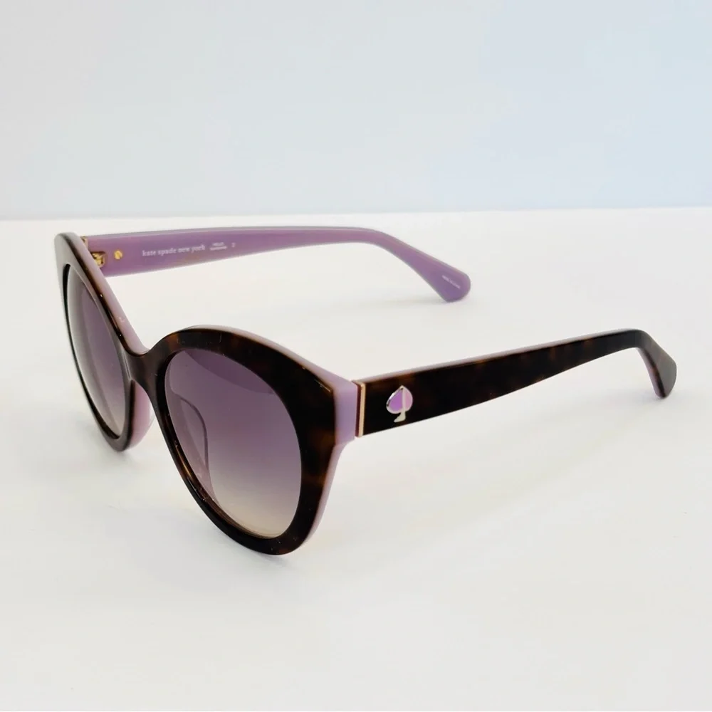 Kate Spade Karleigh/S 51mm Cat Eye Tortoise Sunglasses Havana/Plum New with case